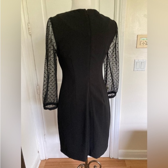 Karl Lagerfeld Paris, Black Cocktail Dress, long sleeves. Fully lined - Picture 4 of 9